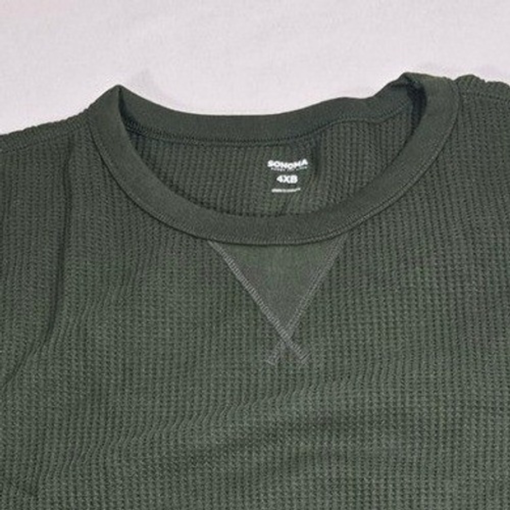 Sonoma Goods For Life Mens 4XB Green Waffle Knit Thermal Long Sleeve Shirt